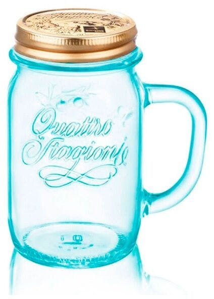 Pack of 6 units of Pitcher with handle Quatro Stagioni 415 ml Blue