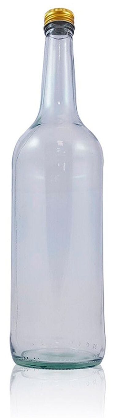 Packung mit 12 Einheiten transparenter Münchner Flasche 1000 ml