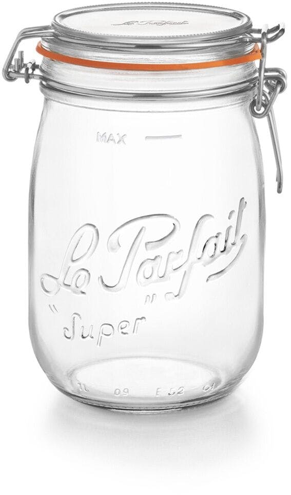 Tarro de vidrio hermético Le Parfait Super 1000 ml-1000ml-BocaLPS-085mm-envases-de-vidrio-tarros-frascos-de-vidrio-y-botes-de-cristal-le-parfait-super-terrines-wiss