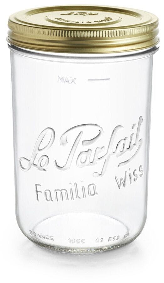 Einmachglas Le Parfait Wiss 1000 ml 110 mm-1000ml-MündungLPW-110mm-glasbehältnisse-gläser-glasbehälter-le-parfait-super-terrines-wiss