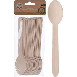 Disposable wooden spoons with round tip 165 mm