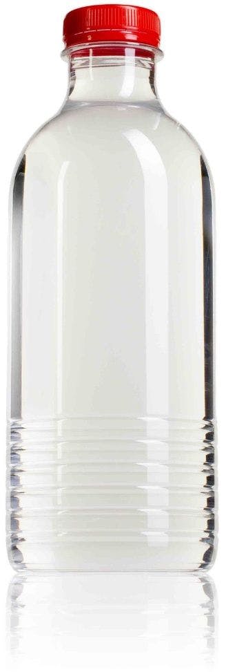 1 bouteille de lait carrée transparente de 1 000 ml en plastique