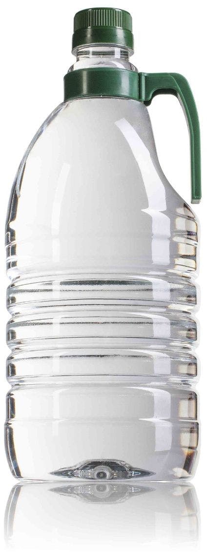 Μπουκάλι PET 2000ML με πράσινο στόμιο λαβής 36/29 -πλαστικές-συσκευασίες-pet-plastic-μπουκάλια