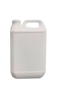 Stapelbarer 10-Liter-Kanister aus durchscheinendem weißem Kunststoff
