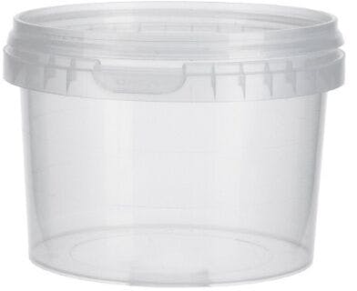 Plastic canister 565 ml transparent, white