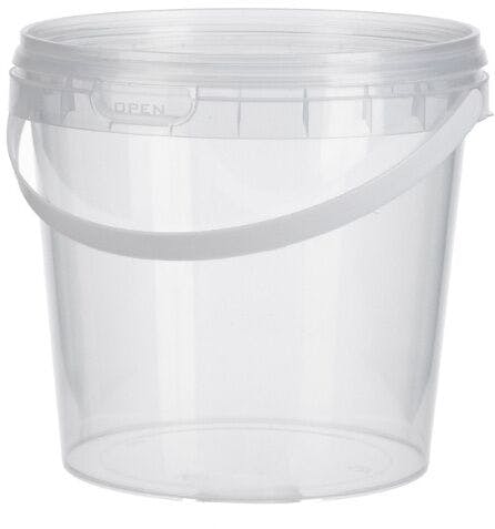 Plastic canister 1000 ml clear, white