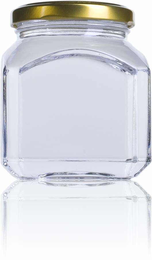 Bocal verre carré de 314 ml à capsule avec jupe haute 66 mm par 24 - Tom  Press