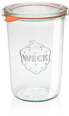 bocaux en verre weck 580 ml avec couvercles en verre et joint en