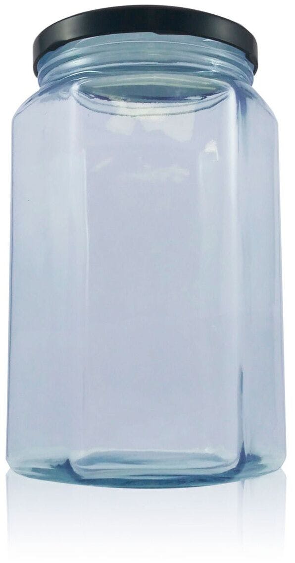Pack of 10 units of 1700 ml Hexagonal glass jar for preserves