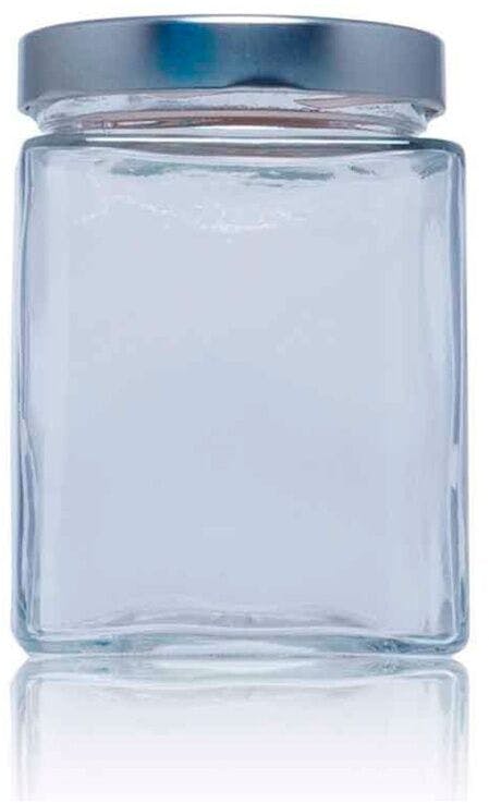 Pack of 16 units of Basic Square Glass Jars 580 ml