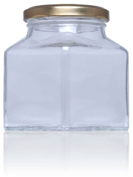 Pack de 25 unidades de Frasco de vidrio para conservas Cuadro Liscio 314 ml