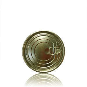 Cylindrical metal tin RO-400/Pandereta 380 ml Gold / Porcelain easy opening