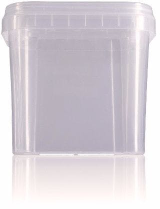 Rectangular plastic bucket 1,2 liters | Plastic buckets with lid and handle