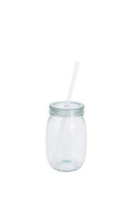 Plastikglas mit Strohhalm 500 ml