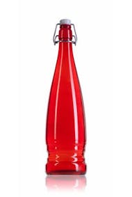 Bottle Eva 1 liter red with clamp stopper