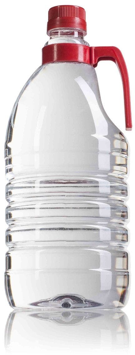 Botella PET 2000ML con asa rojo boca 36/29 -envases-de-plastico-botellas-de-plastico-pet