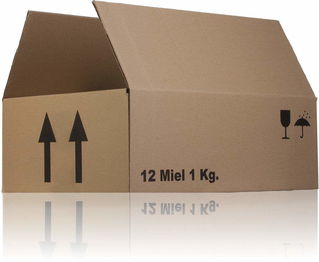 Carton box single channel 39 x 29 x 13 Miel 1Kg x 12 MetaIMGIn Cajas de carton