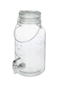 Distributeur de boissons bocal en verre avec poignée et robinet 4000 ml
