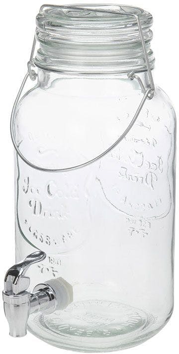 Getränkespender Glas mit Griff und Hahn 4000 ml