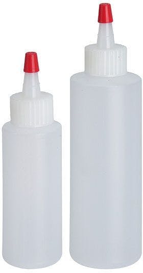 Set of 2 translucent plastic bottles for 60 and 120 ml sauces
