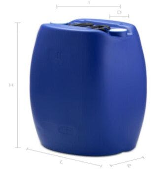60 L blue HDPE plastic drum with partial opening and UN approval