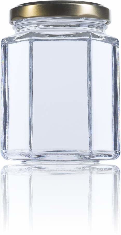 Hexagonal 195 ml TO 058-glasbehältnisse-gläser-glasbehälter-und-glasgefäße-für-lebensmittel