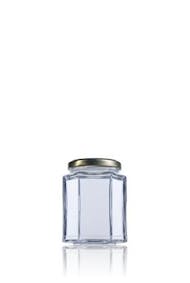 Hexagonal 287 290 ml TO 063 Embalagens de vidro Boioes frascos e potes de vidro para alimentaçao