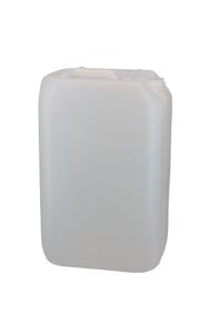 Stapelbarer 12-Liter-Kanister aus durchscheinendem weißem Kunststoff