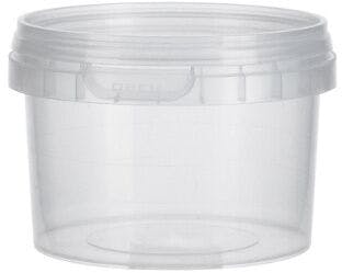 Plastic bucket 180 ml transparent, white