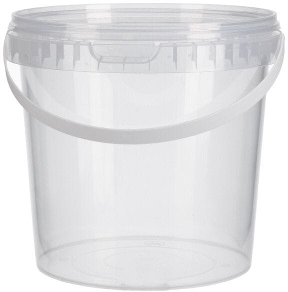 Plastic canister 1180 ml clear, white