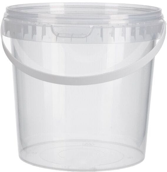 Plastic canister 2300 ml clear, white