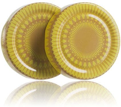 Couvercle 66 haute DWO jaune Mandala Pasteurisation sans bouton
