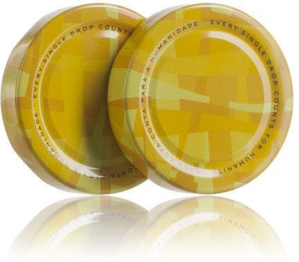 Deckel TO 66 DEEP dekorierte Gelb  Pasteurisierung ohne Knopf
