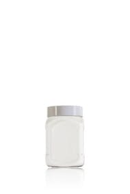 Square plastic jar for cosmetics Roman 250 ml TO 63