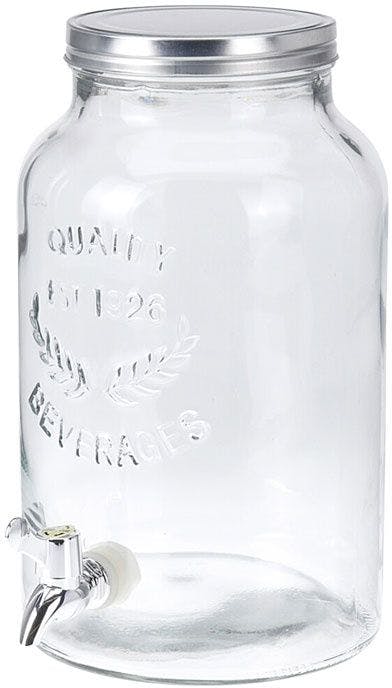 Distributeur de boissons bocal en verre avec robinet 5500 ml