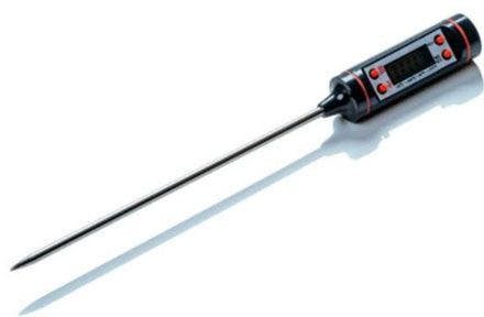 Portable digital kitchen thermometer with probe for meat and fish